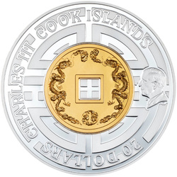 Cook Islands: The Great Wall of China kolorowany, pozłacany  3 uncje Srebra 2025 Proof 