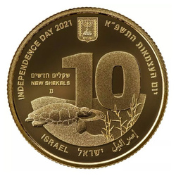 Animali in via di estinzione in Israele 10 NIS Oro 2021 Proof