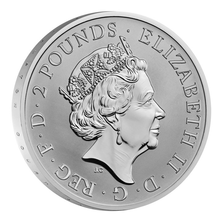 The Royal Tudor Beasts - The Yale of Beaufort Silver Proof & Reverse Frosted 2 Coin Set Proof