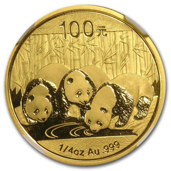 Panda chinois 1/4 once d'or 2013 NGC MS70