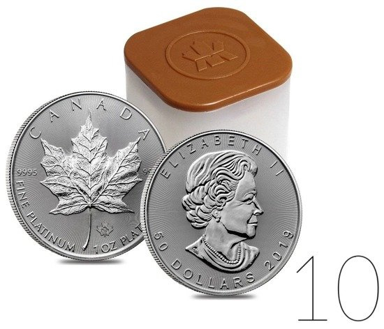 Canadian Maple Leaf 1 oz Platinum Investment Sets 10 Pc.