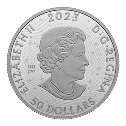 Kanada: Pingualuit Crater – Crystal Eye of Nunavik 50 $ barevná stříbrná mince 2023 Proof