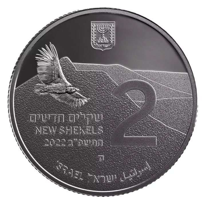 Gamla And The Vultures 2 NIS Silber 2022 Proof Coin