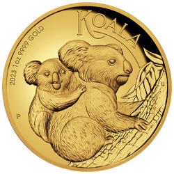 Koala 1 uncja Złota 2023 Proof High Relief