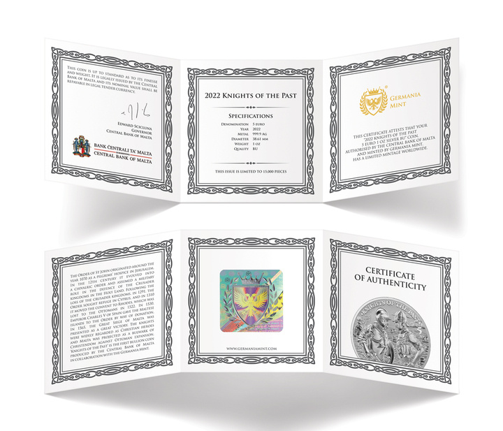 Malta: Cavalieri del passato 1 oncia d'argento 2022