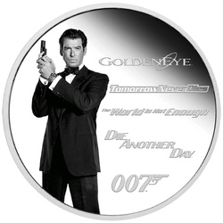 Tuvalu: James Bond Legacy 4. kiadás - Pierce Brosnan színes 1 uncia ezüst 2024 Proof