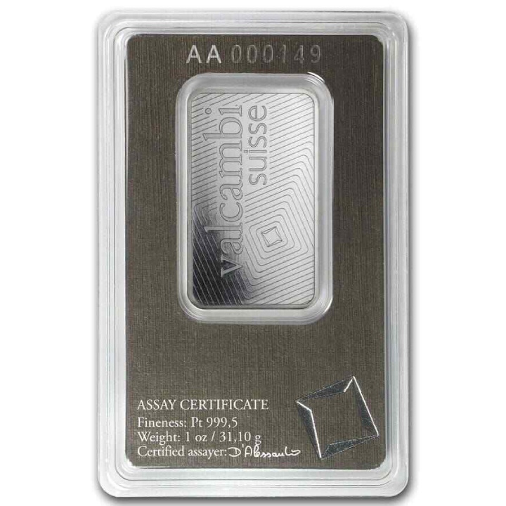 Valcambi 1 oz Platino Lingote
