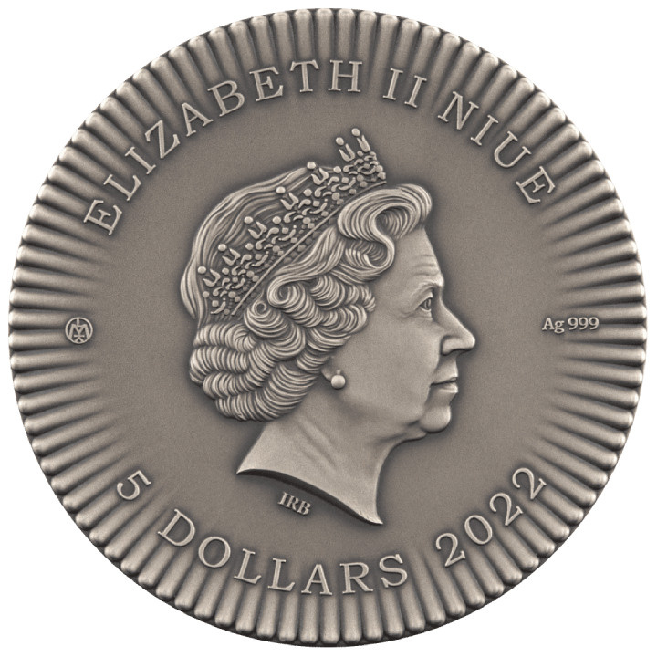 Niue: Women - Issis Wings coloured $5 Silber 2022 Prooflike High Relief