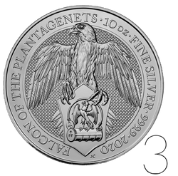 The Queen’s Beasts: The Falcon of the Plantagenets 10 oz Silver 2020 Investment Sets 3 Pc.