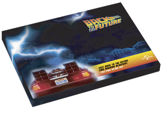 Back to the Future: DeLorean Time Machine Blueprint 35 g Silver Foil 2021