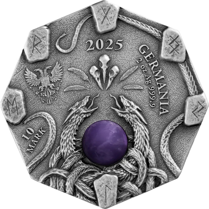 Witchcraft - Herbalist colorată 2 oz Argint 2025 Amethyst Antiqued Coin