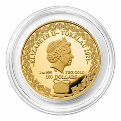 Tokelau Ryba Rozdymka 2021 - 1 Uncja Złota 2021