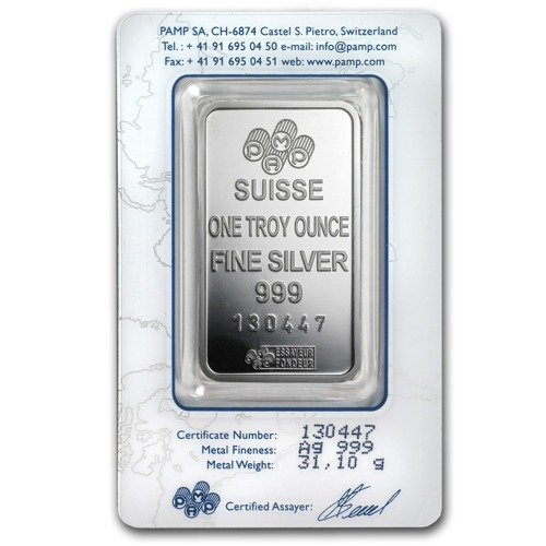 1 oz Pamp Fortuna Silver Bar
