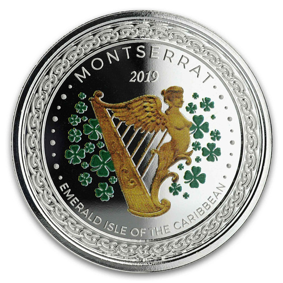 Montserrat: Emerald Isle of the Caribbean coloured 1 oz Silber 2019 Proof