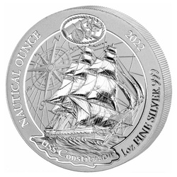 Rwanda: Nautical Ounce - USS Constitution 1 uncja Srebra 2022