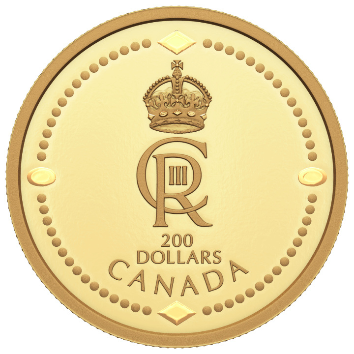 Canada: Monogramma reale di Sua Maestà il Re Carlo III $200 Oro 2023 Proof