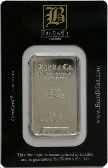 1 once Lingot de rhodium Baird Mint