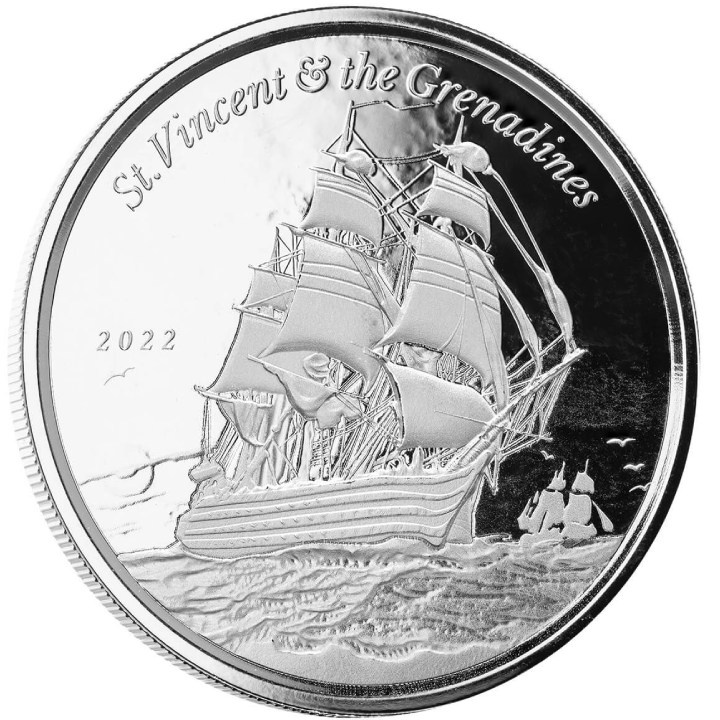 St. Vincent & The Grenadines: War Ship 1 uncja Srebra 2022