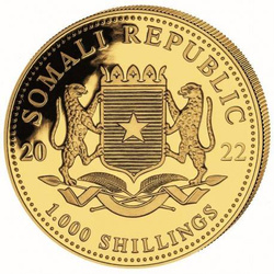 African Wildlife: Somalia Elephant Privy Tiger 1 oz Gold 2022
