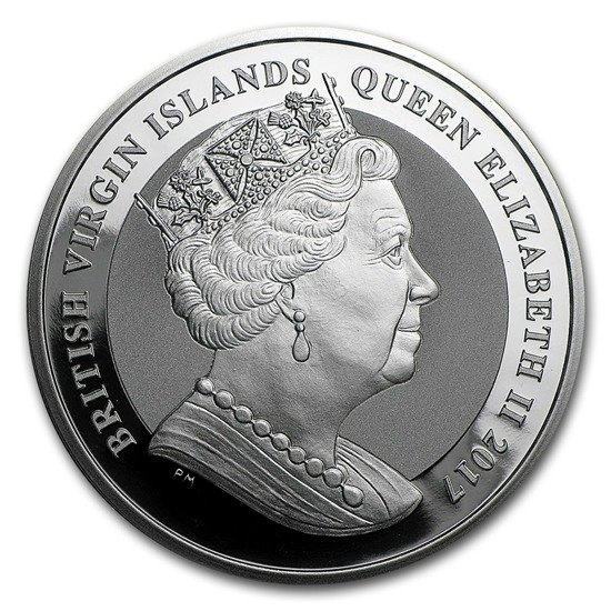 British Virgin Islands Pegasus 1 uncja Srebra 2017 Reverse Proof