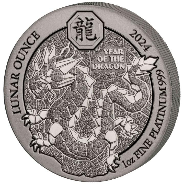 Ruanda: Lunar - Año del Dragón 1 oz Platino 2024