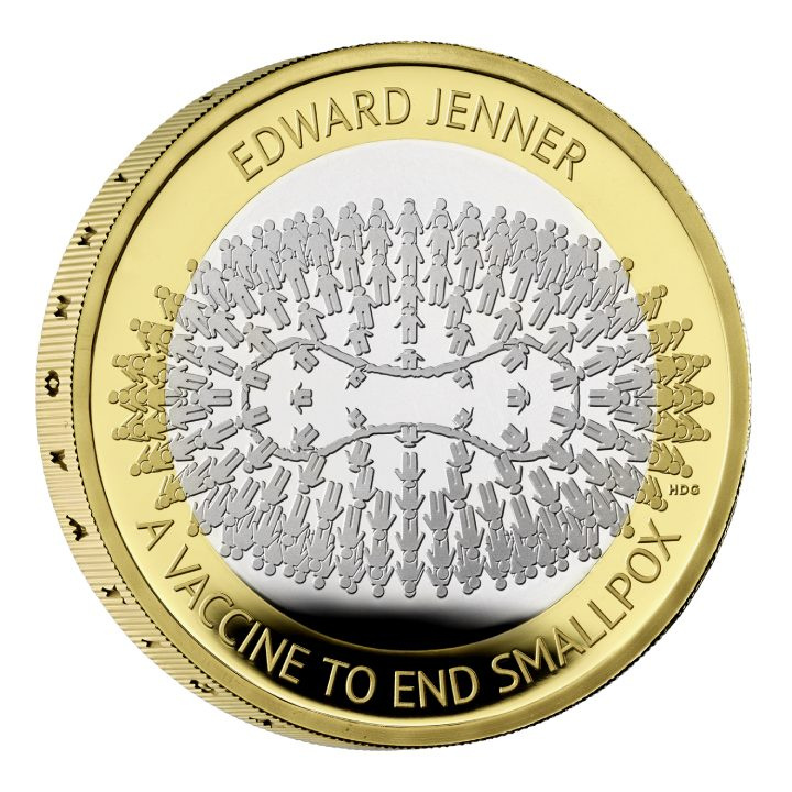 Edward Jenner 2 libry pozlaceného stříbra 2023 Proof