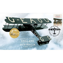A 100-a aniversare a First Flight England to Australia bronz aluminiu 2019 în card