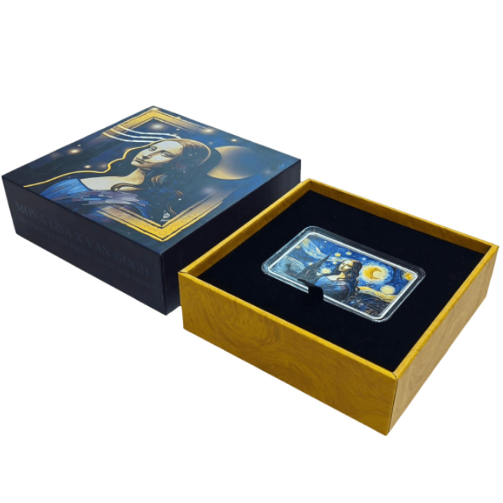 Fiji: Mona Lisa x Van Gogh kolorowany 2 uncje Srebra 2024 Proof
