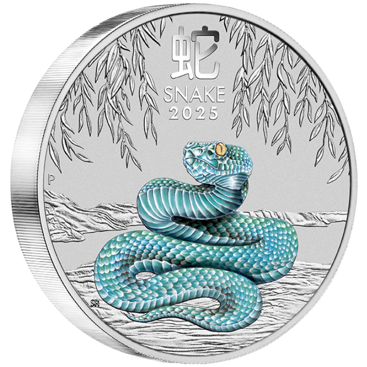 Perth Mint: Lunar III - Año de la Serpiente coloreado 1000 Gramos de Plata 2025