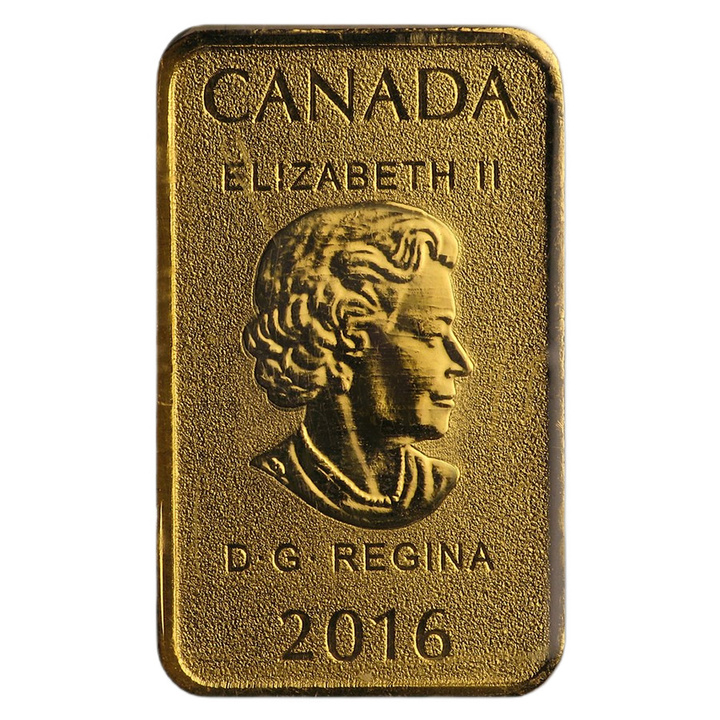 Set de monedas-lingote de oro 5 × 1/10 onza de oro Royal Canadian Mint 2016