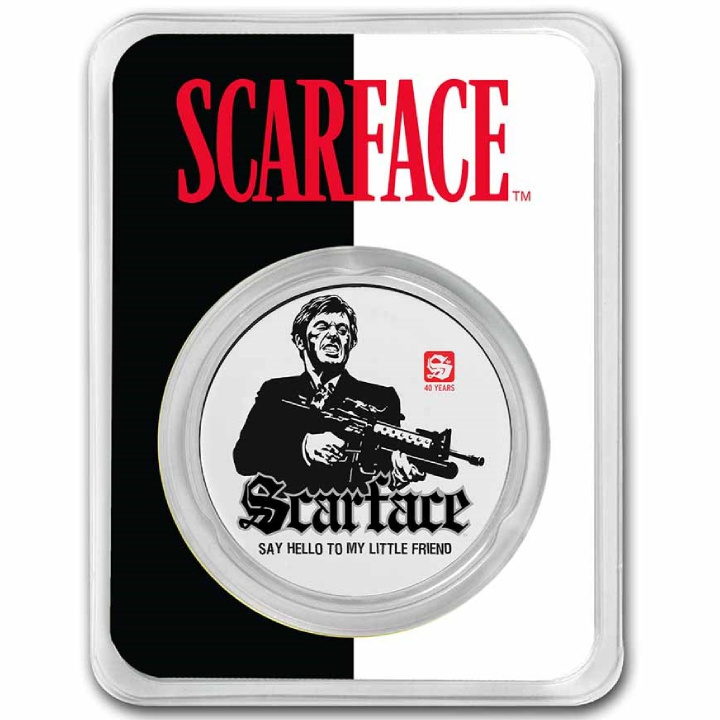 Chad: Scarface - 40th Anniversary coloured 1 oz Silber 2023 Slab