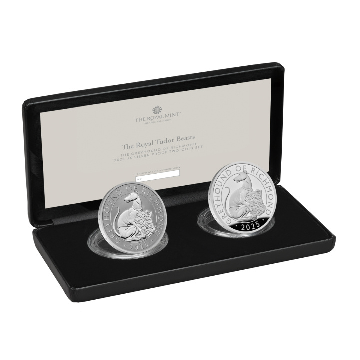 The Royal Tudor Beasts: The Greyhound of Richmond Silver Proof Two-Coin Set 2025