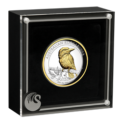 Kookaburra 2 oz Silver 2021 Proof High Relief Gilded coin