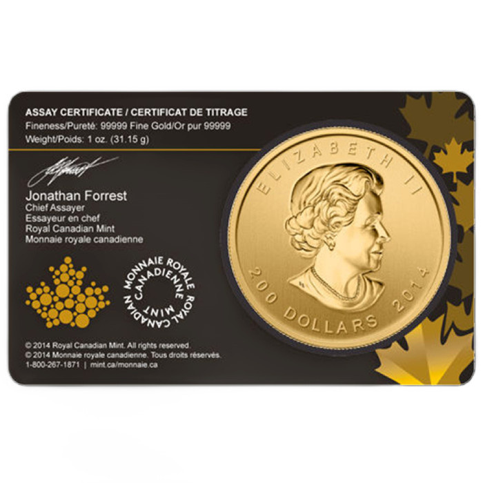 Moneda de oro Llamado de la naturaleza salvaje: Lobo aullador dorado 1 onza de oro 2014