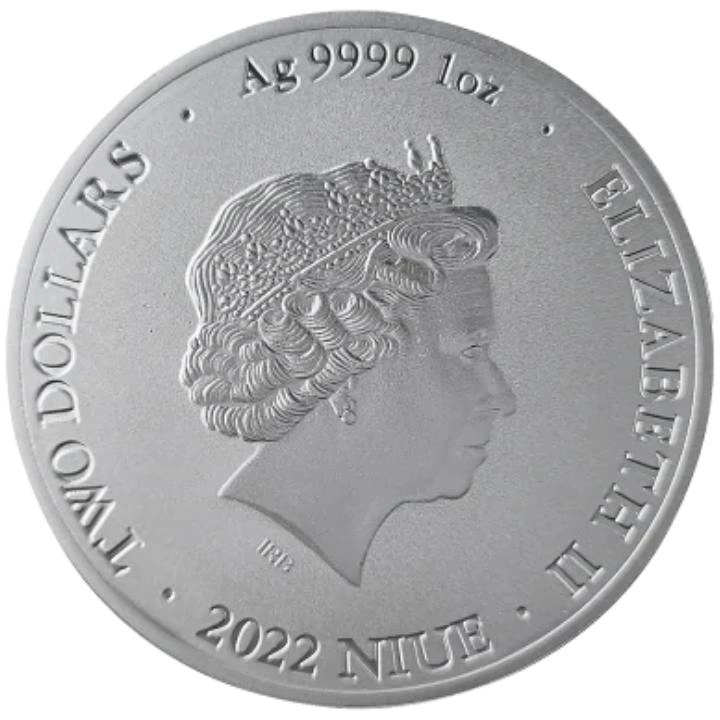 Niue: Bitcoin (II. Erzsébet királynő) 1 uncia ezüst 2022