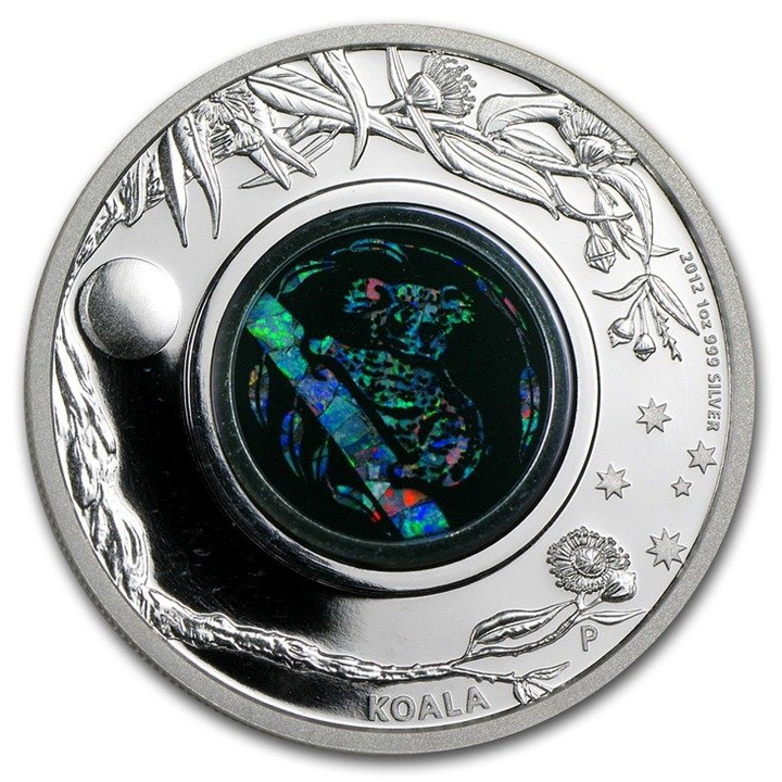 Koala 1 unce stříbra Silver 2012 PROOF OPAL