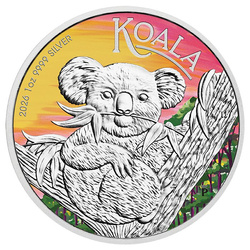 Monnaie en argent Perth Mint : Koala colorisée 1 once d'argent 2026 (Brisbane Money Expo Anda Special)