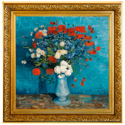 Niue: 170° anniversario di Vincent van Gogh - Vaso con fiordalisi e papaveri colorato, placcato in oro 1 oncia d'argento 2023 Proof
