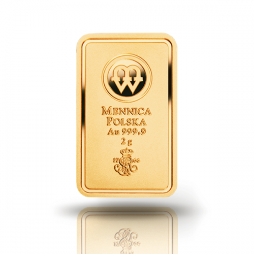 2 gramy Zlatá slitka Polská mincovna