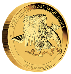 Aigle australien 1000 grammes d'or 2021 Incused