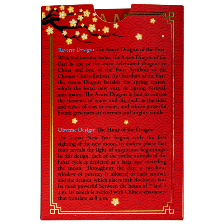 Sztabka Pamp Year of the Dragon - Legend of the Azure Dragon 1 uncja Srebra 2024 LBMA GD Refiner