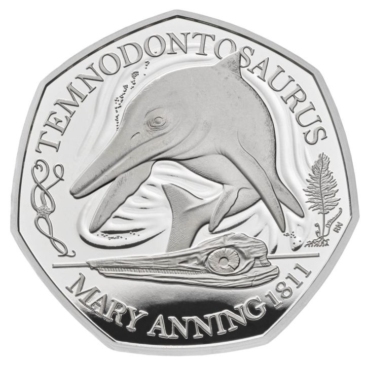 Tales of the Earth: Temnodontosaurus 50p Argento 2021 Proof