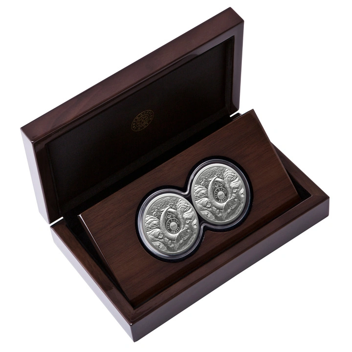 Set Monede de Argint Big Five III: Bivol 2 x 1 uncie Argint 2026 Proof Doublecap