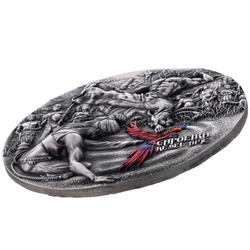 Kamerun: Lázadók ideje – Capoeira színes 2 uncia ezüst 2023 antikolt érme