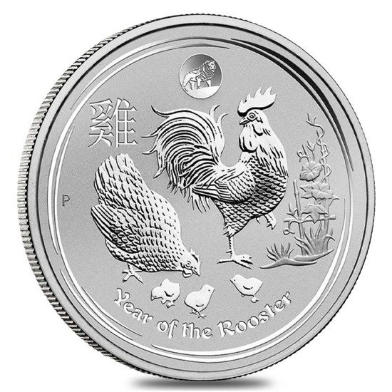 Lunar II : Année du Coq 1 once d'argent 2017 Privy Lion