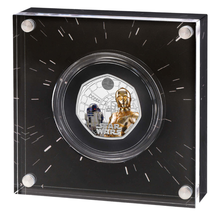 Star Wars: R2-D2 and C-3PO colored 50p Silver 2023 Proof