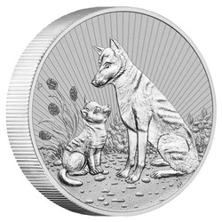 The Next Generation: Matka a mládě dinga 2 unce stříbra 2022 Piedfort Individual Bullion Coin
