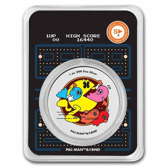 PAC-MAN Fever barevný 1 unce stříbra