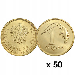 Banco Nacional de Polonia: Moneda de 1 gr del rollo de banco (50 unidades) - Año aleatorio