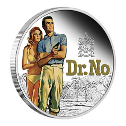 Tuvalu: James Bond - Dr. No coloreada 1 oz Plata 2022 Proof